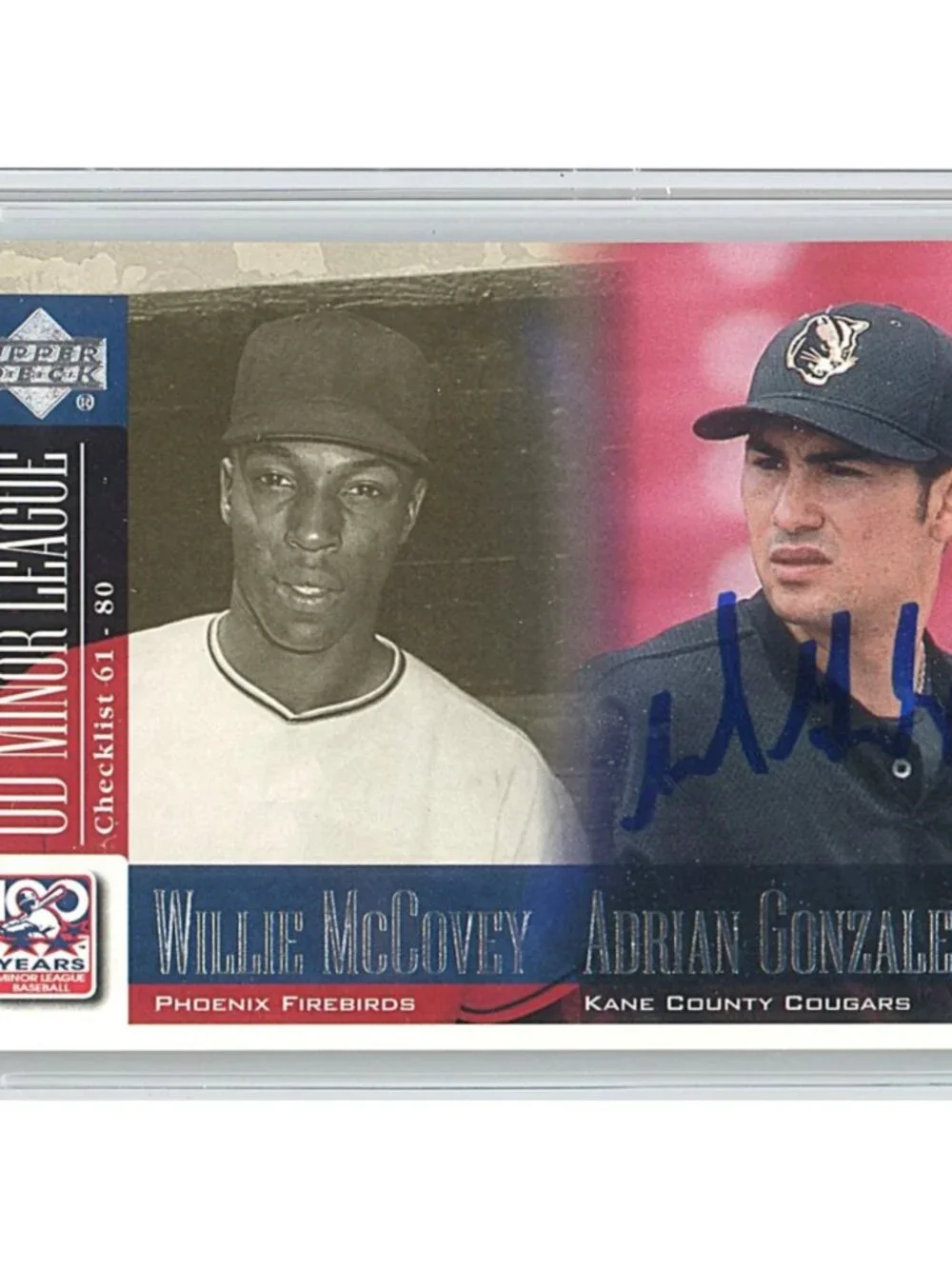 Adrian Gonzalez Signed 2001 UD Minors #99 RC Slabbed Auto Card